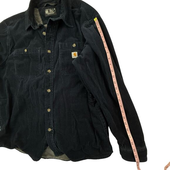 Carhartt Loose Fit Heavyweight Corduroy Jersey Lined Long Sleeve Shirt Large - Picture 12 of 12